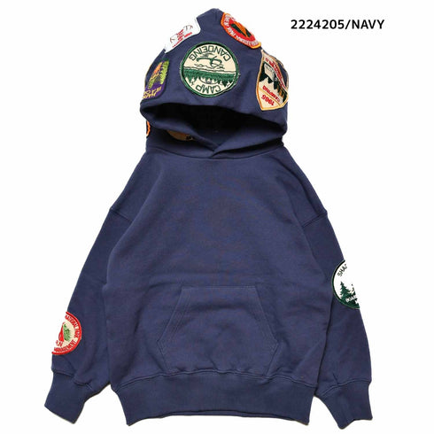 【130~150】★NEEDLEWORKS★柔らか裏毛ワッペンパーカー(2224205j)